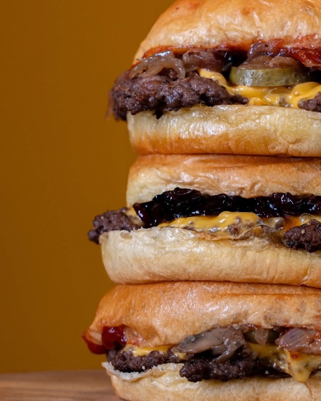 The SMAK Stack — towering smash burger